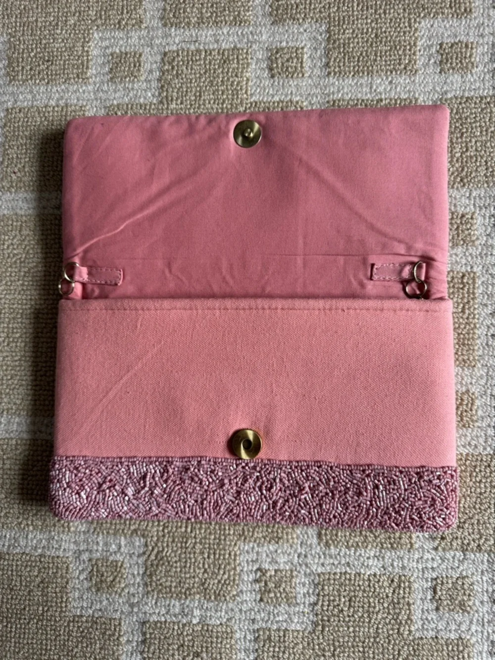 Beaded Bride Clutch Pink Envelope Bridal Wedding Party Bag - Picture 3 of 9